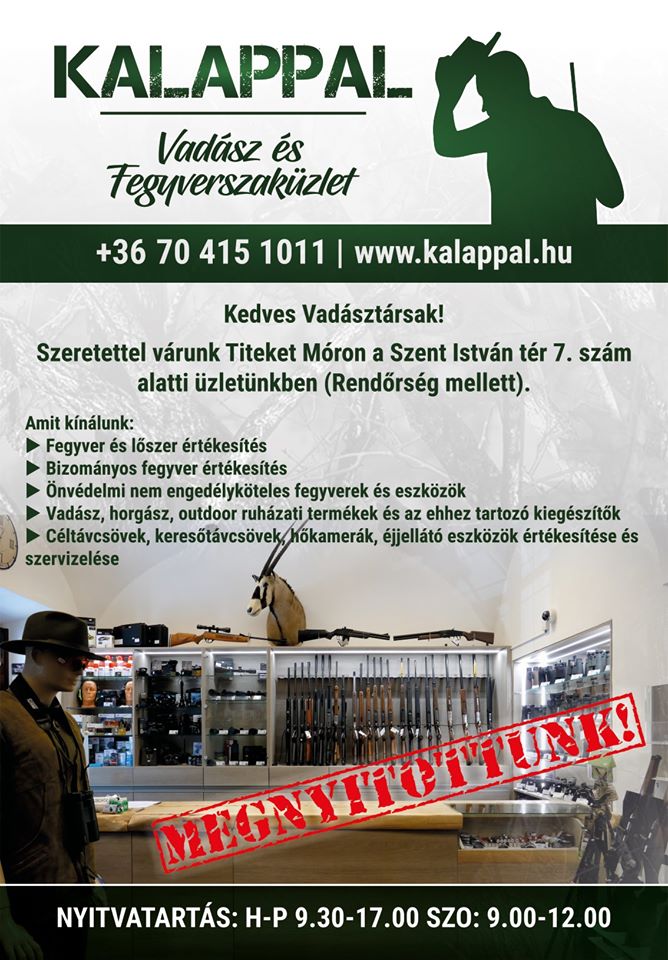 Kalappal Vadász és Fegyverszaküzlet - plakát