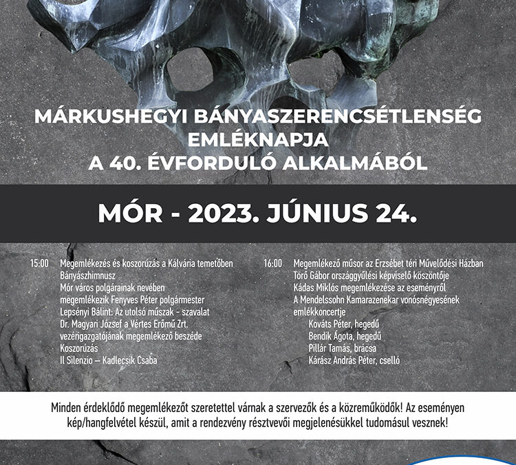 Márkushegyi Bányaszerencsétlenség Emléknapja 2023