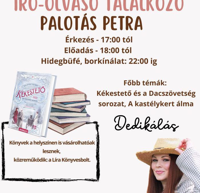 Palotás Petra Író-olvasó találkozó