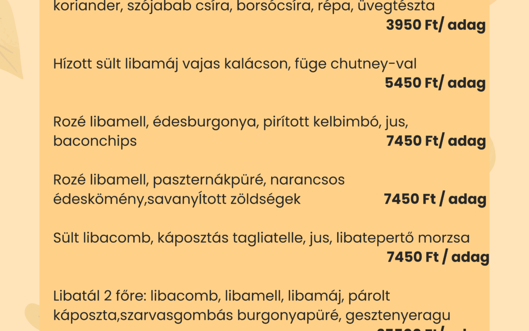 Libanapok egész novemberben a Lamberg-Pincében!